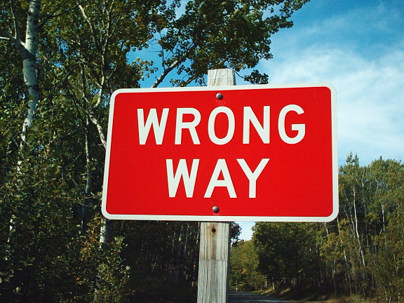 Wrong Way sign