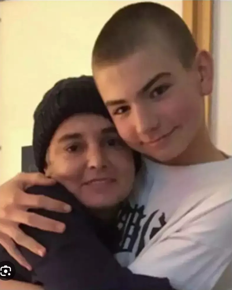 Sinéad O'Connor with her son