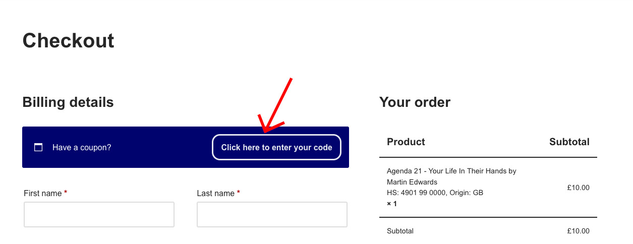 Discount Code Location