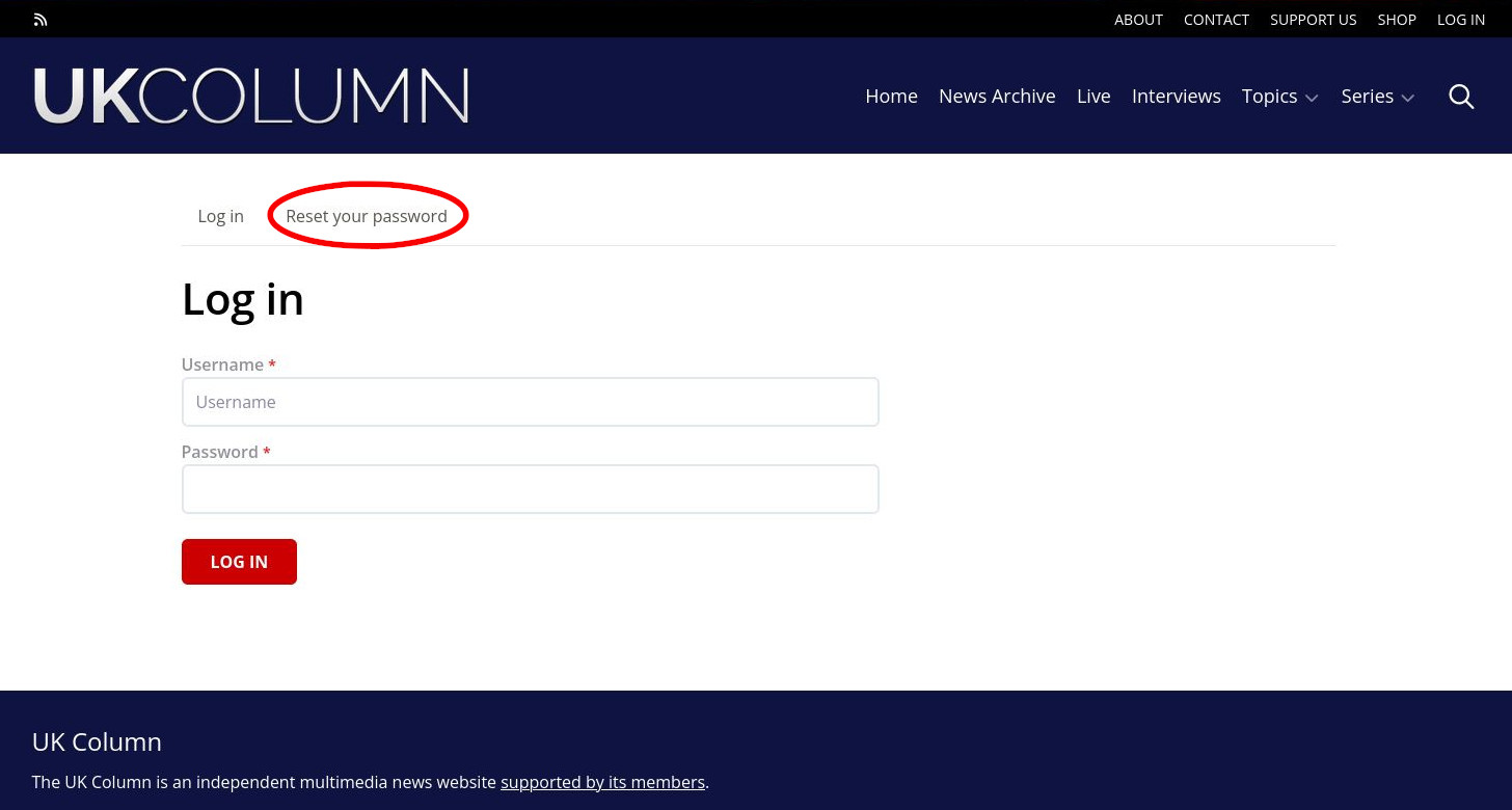 Reset Link