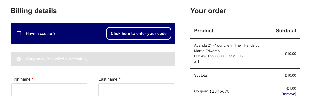Coupon Applied