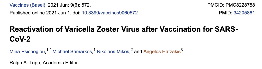 Virus reactivation following vaccine