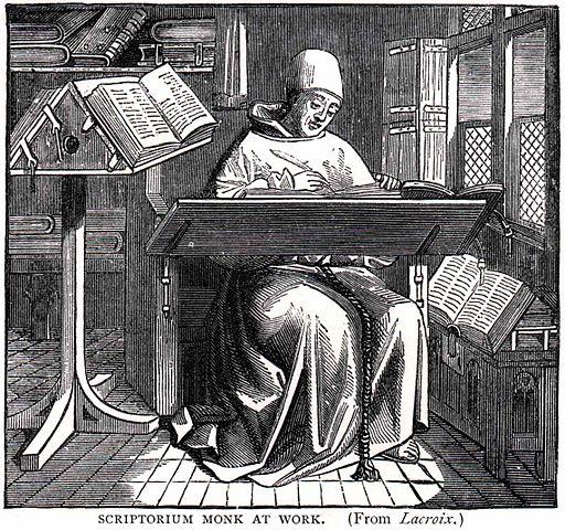 Monk at work in a scriptorium. (Wikimedia Commons)