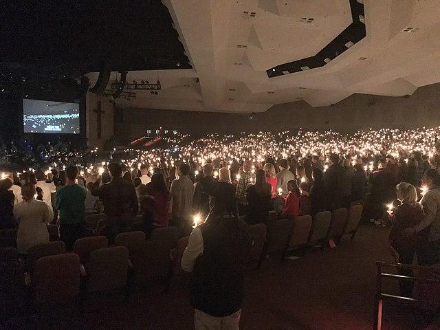 Megachurch: like a church, but post-literate. (Wikimedia Commons)