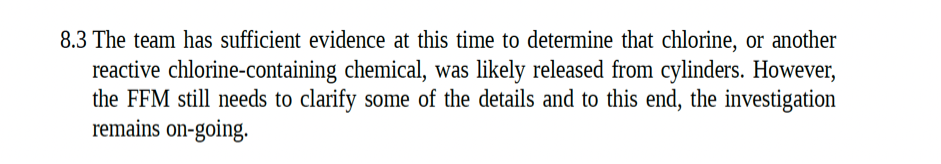 Screenshot from secretly altered interim report conclusion