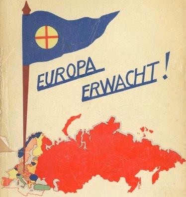 The front cover of Count Richard von Coudenhove-Kaleri's Europa Erwacht (Europe Expects), 1934: the USSR is part of Pan-Europa but Britain still isn't (Public domain)