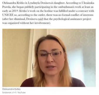Oleksandra Kvitco's role on the hotline. Source: Meduza.io