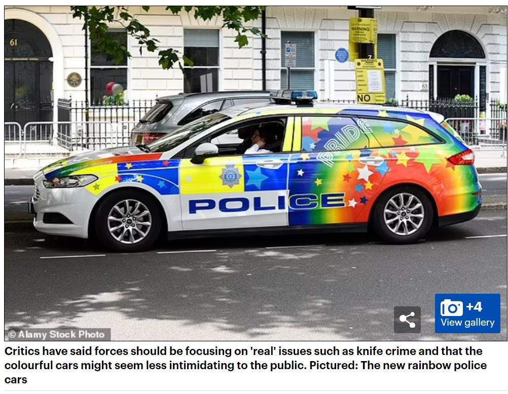 Pride police car from the Daily Mail