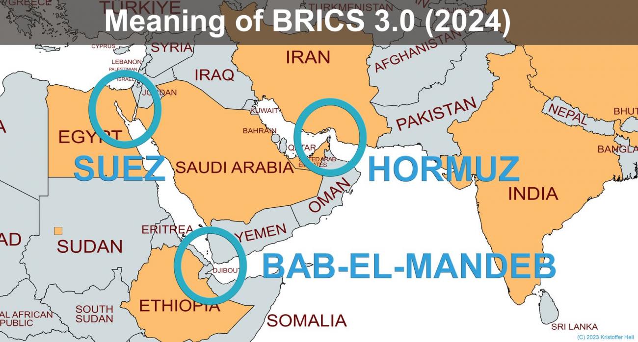 Map showing BRICS middle east expansion