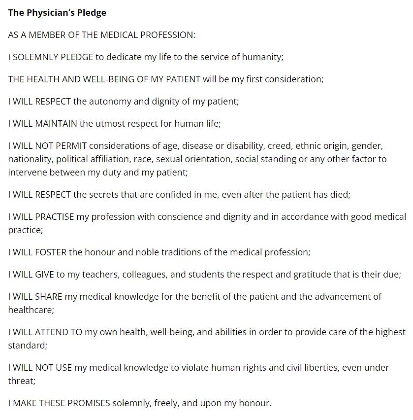 The Physician's Pledge
