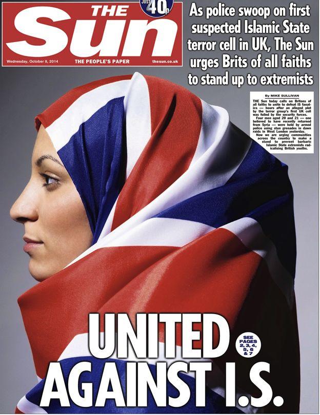 The front page of The Sun, 8 October 2014