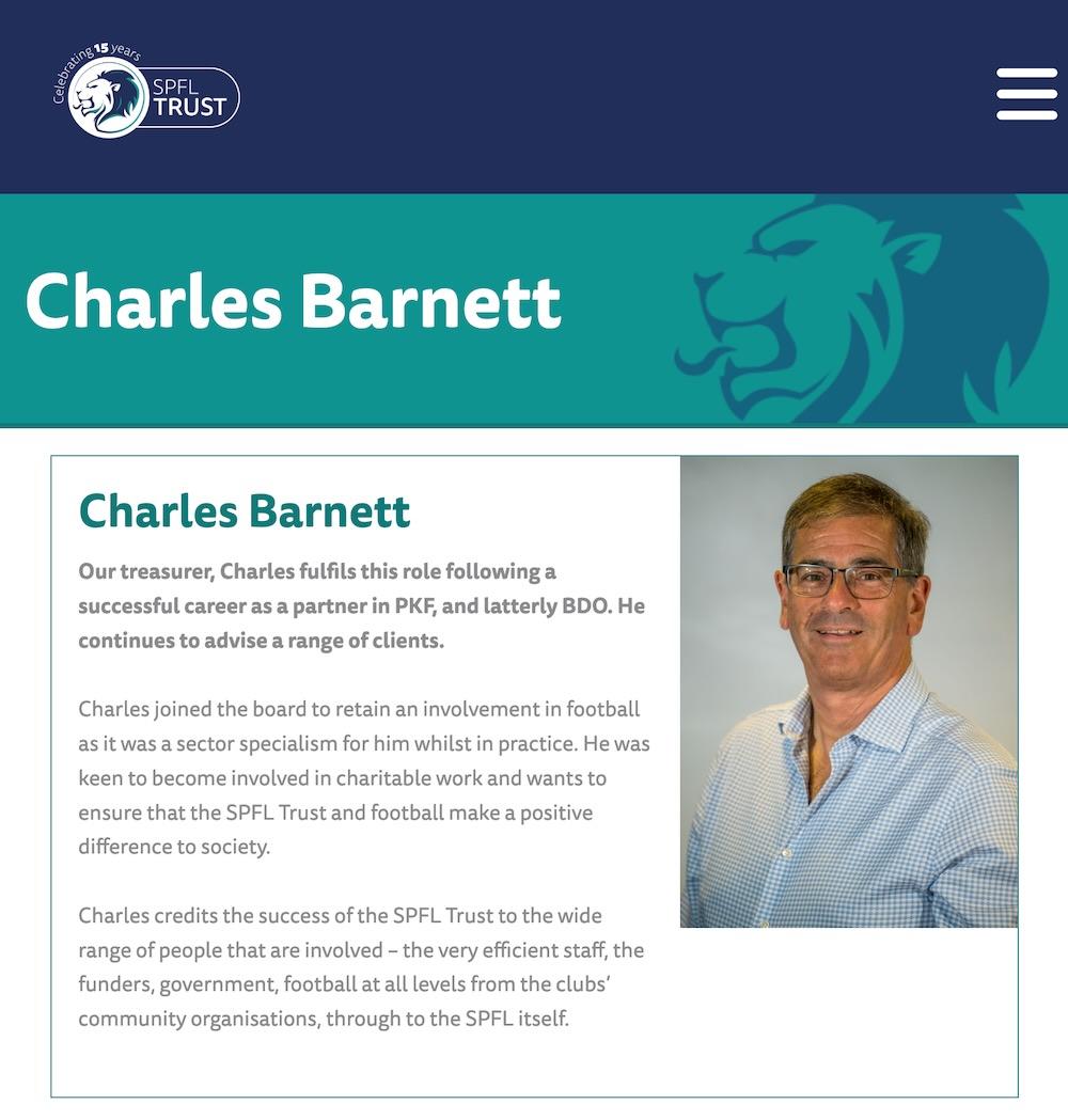 Charles Barnett info on SPFL trust