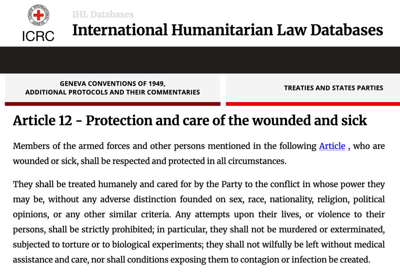Geneva Conventions Article 12