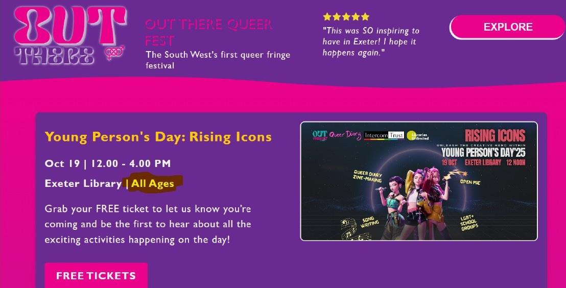 Out There Queer Fest ad