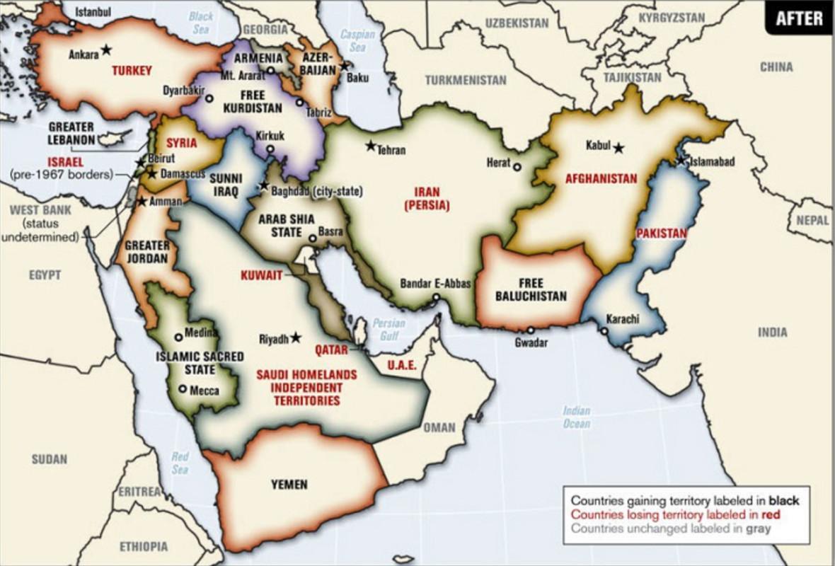 Map of a so-called New Middle East