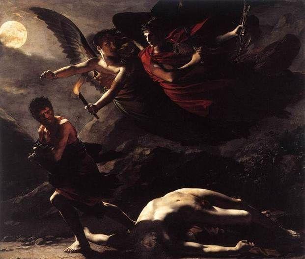 Pierre-Paul Prud’hon (1758–1823), Justice and Divine Vengeance Pursuing Crime (1808),  oil on canvas, 244 x 294 cm, Musée du Louvre, Paris. Wikimedia Commons.