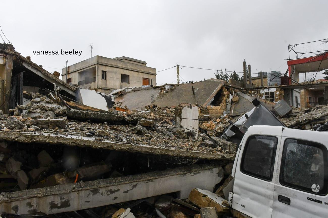 The three-storey apartment block that was destroyed on 15 January 2026. Photo: Vanessa Beeley