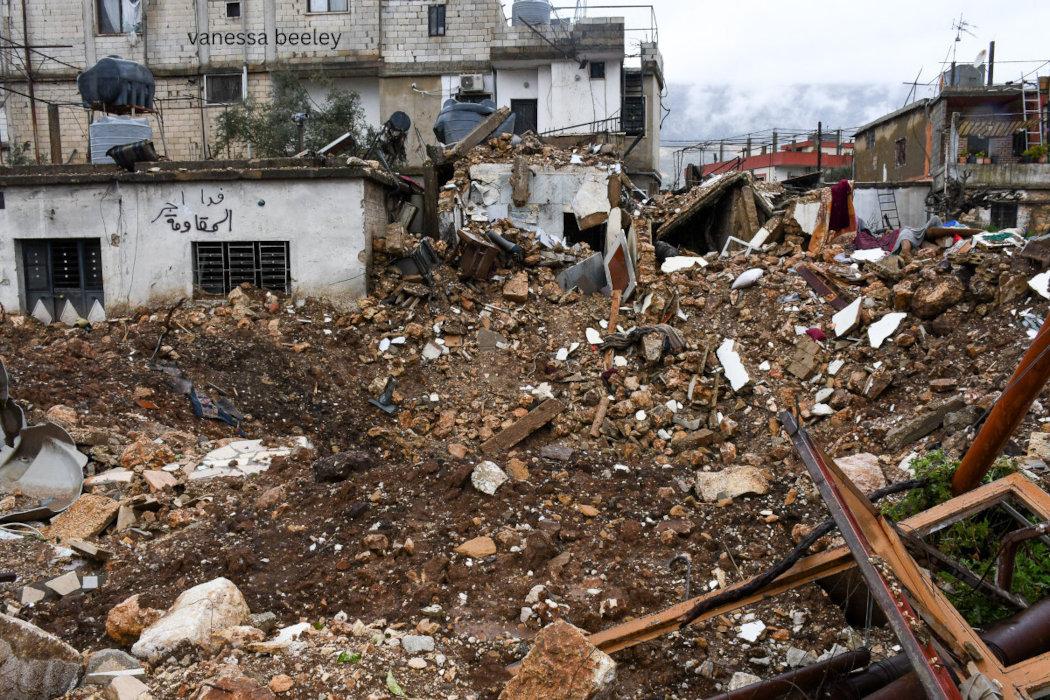 The crater is all that remains of someone’s home and life in Sohmor. Photo: Vanessa Beeley