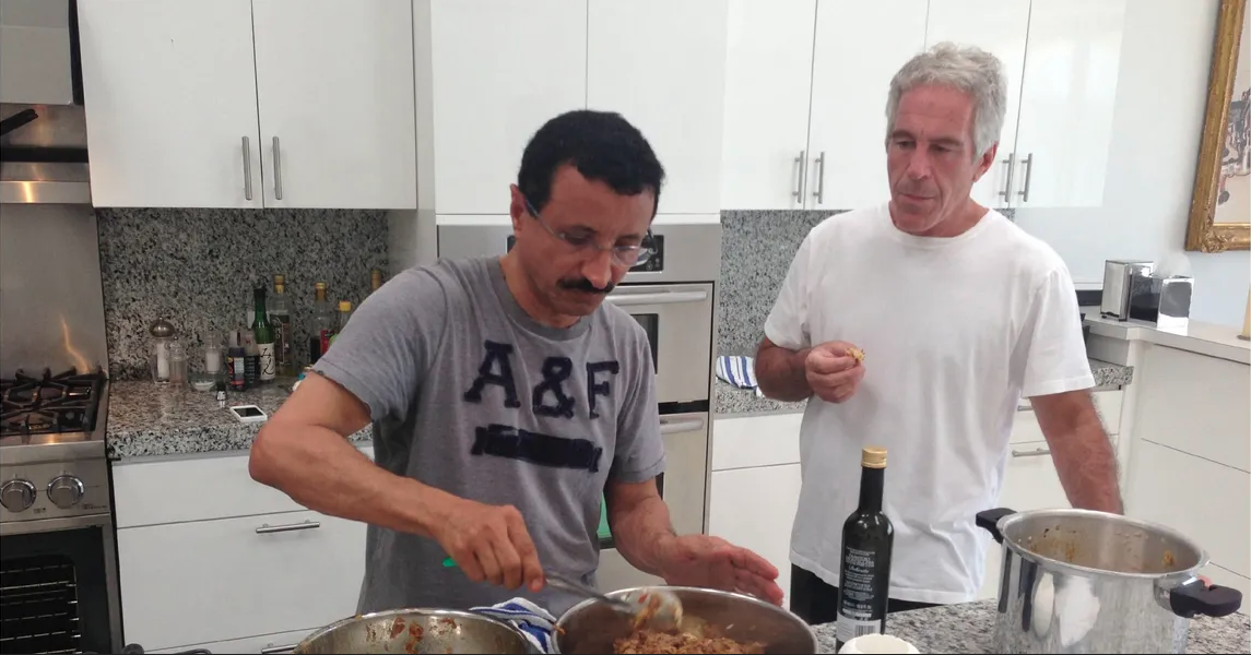 Financier and convicted sex offender Jeffrey Epstein and Sultan Ahmed bin Sulayem are seen in this undated handout image from the Epstein estate released by Democrats on the House Oversight Committee in Washington, DC on 18 December 2025