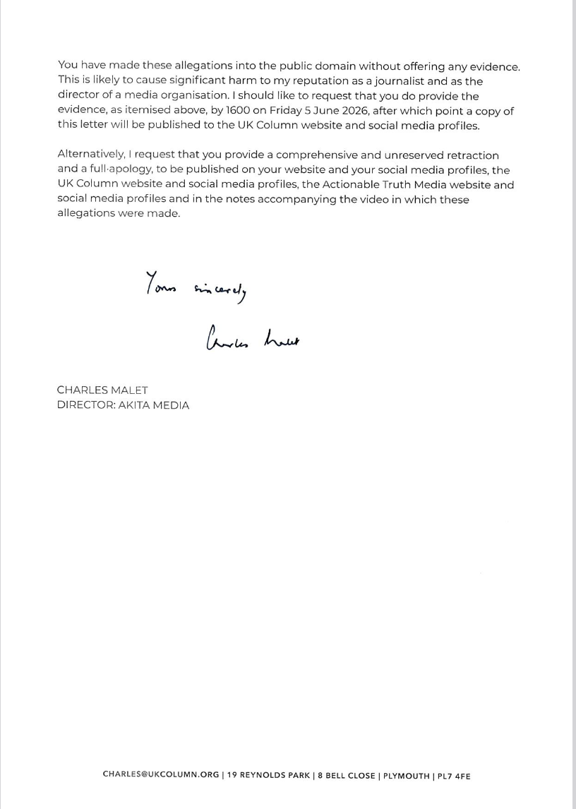 Page 2 of the letter to Sandi Adams
