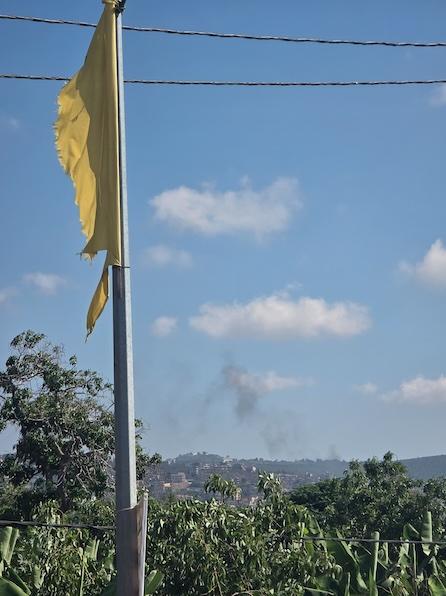 The aftermath of an Israeli artillery attack on Al-Mansouri, southern Lebanon. Photo: Roqayah Chamseddine