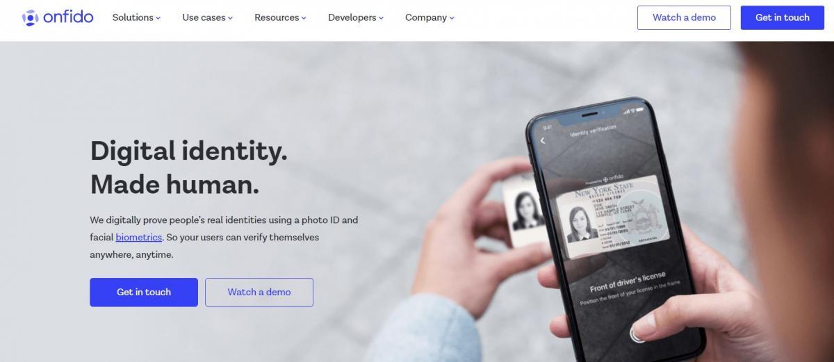 Onfido’s track and trace app, under serious consideration by the UK Government. 