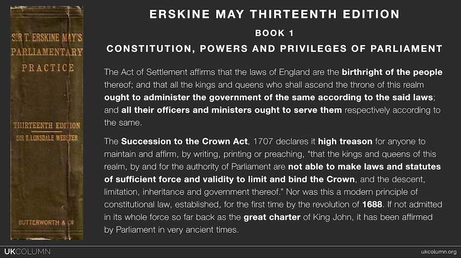 Erskine May: Laws of England are the birthright of the people
